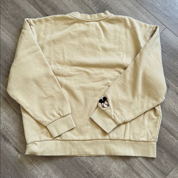 Disney Parks Mickey Mouse Peace Sign Beige Crewneck Sweatshirt Size L - Picture 6 of 6